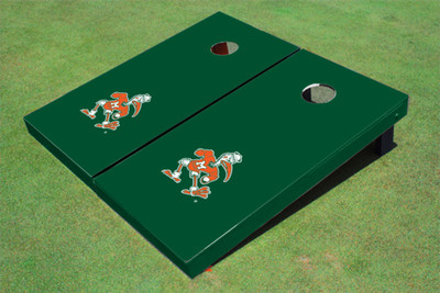 University Of Miami "Sebastian The Ibis" Hunter Matching Solid Cornhole Boards University Of Miami "Sebastian The Ibis" Hunter Matching Solid Cornhole Boards
