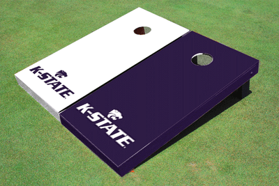 Kansas State University Wildcats Word Mark Alternating Solid Cornhole Boards