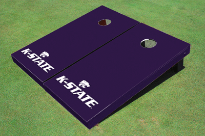 Kansas State University Wildcats Word Mark Purple Matching Solid Cornhole Boards
