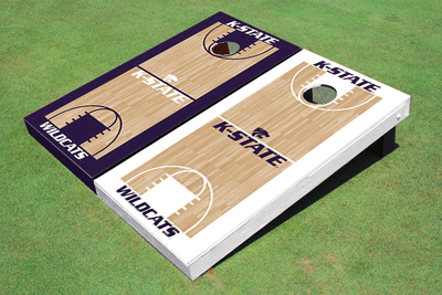 Kansas State University Wildcats Word Mark Alternating Basketball Court Custom Cornhole Boards