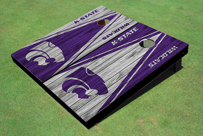 Kansas State University Wildcats Alternating Wood Look Triangle Cornhole Boards