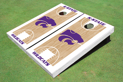 Kansas State University Wildcats Matching White Basketball Court Custom Cornhole Boards