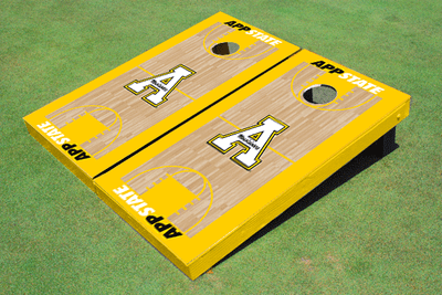 Appalachian State University "A" Matching Yellow Basketball Court Custom Cornhole Boards