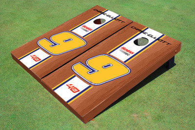 Chase Elliott #9 White Rosewood Long Stripe Cornhole Boards  Chase Elliott #9 White Rosewood Long Stripe Cornhole Boards