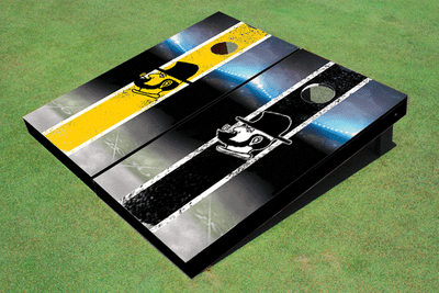 Appalachian State University "Yosef" Field Long Stripe Alternating Themed Cornhole Boards Appalachian State University "Yosef" Field Long Stripe Alternating Themed Cornhole Boards