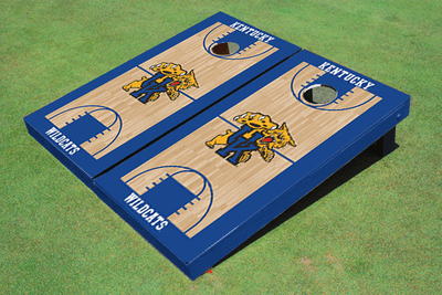 University Of Kentucky "Wildcat" Royal Matching Basketball Court Custom Cornhole Board