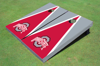 Ohio State University Red and Gray Matching Triangle Cornhole Boards