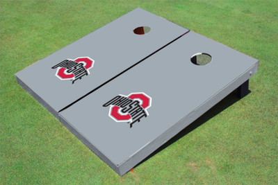 Ohio State University Gray Matching Solid Cornhole Boards