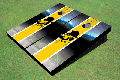 Appalachian State University "Yosef" Field Long Stripe Matching Yellow Themed Cornhole Boards Appalachian State University "Yosef" Field Long Stripe Matching Yellow Themed Cornhole Boards