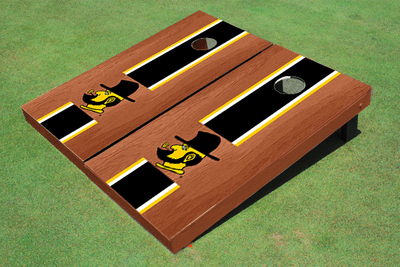 Appalachian State University "Yosef" Black Rosewood Matching Long Stripe Cornhole Boards