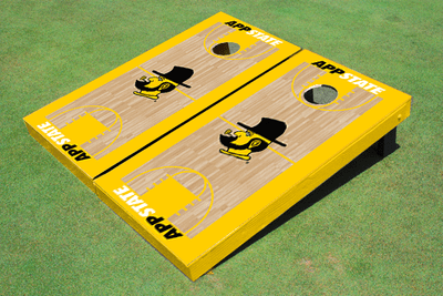 Appalachian State University "Yosef" Matching Yellow Basketball Court Custom Cornhole Boards