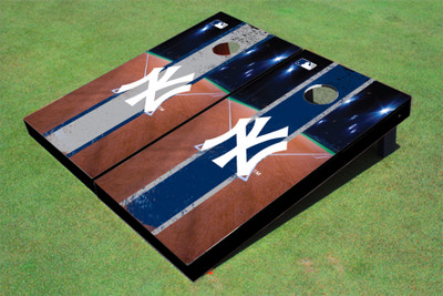 New York Yankees NY Field Long Stripe Alternating Themed Cornhole Boards