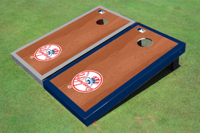 New York Yankees Club Rosewood Alternating Border Cornhole Boards New York Yankees Club Rosewood Alternating Border Cornhole Boards