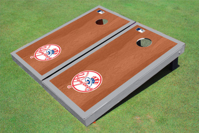 New York Yankees Club Gray Rosewood Matching Border Cornhole Boards