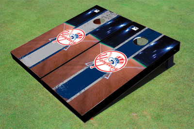 New York Yankees Club Field Long Stripe Alternating Themed Cornhole Boards