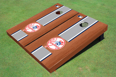 New York Yankees Club Gray Rosewood Matching Long Stripe Cornhole Boards New York Yankees Club Gray Rosewood Matching Long Stripe Cornhole Boards