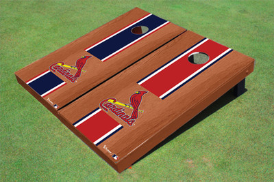 St. Louis Cardinals Cardinal Rosewood Alternating Long Stripe Cornhole Boards