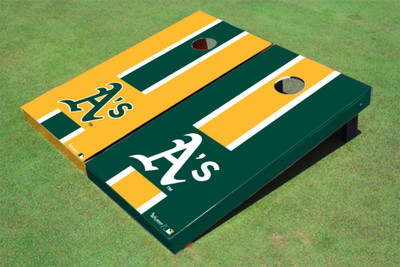 Oakland Athletics A's Alternating Long Stripe Cornhole Boards