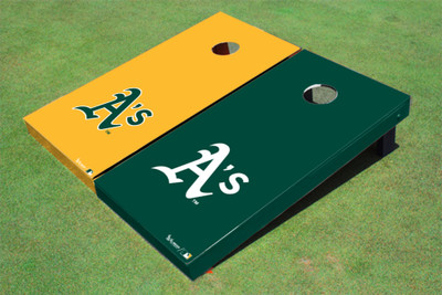 Oakland Athletics A's Alternating Solid Cornhole Boards