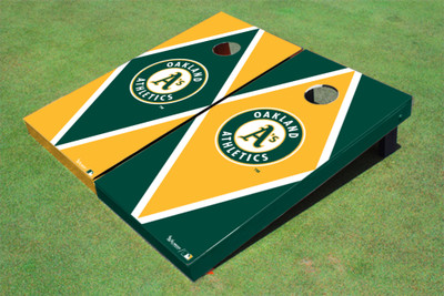 Oakland Athletics Circle Logo Alternating Diamond Cornhole Boards