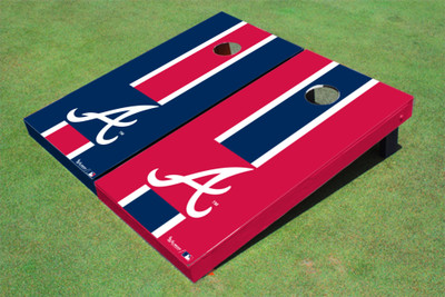 Atlanta Braves A Alternating Long Stripe Cornhole Boards