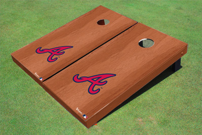 Atlanta Braves A Solid Rosewood Cornhole Boards