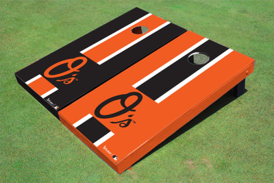 Baltimore Orioles O Alternating Long Stripe Cornhole Boards