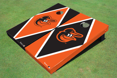 Baltimore Orioles Bird Alternating Diamond Cornhole Boards