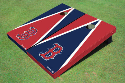 Boston Red Sox B Alternating Triangle Cornhole Boards
