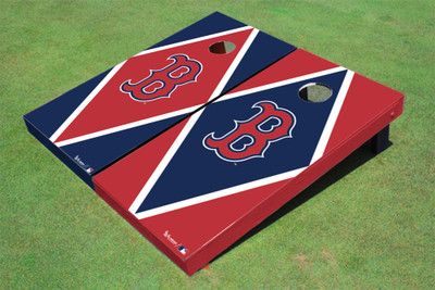 Boston Red Sox B Alternating Diamond Cornhole Boards