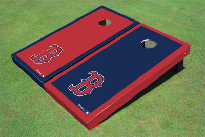 Boston Red Sox B Alternating Border Cornhole Boards