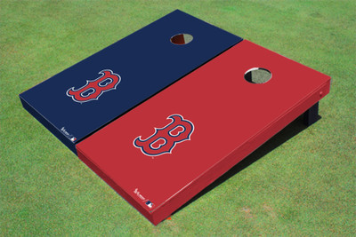Boston Red Sox B Alternating Solid Cornhole Boards