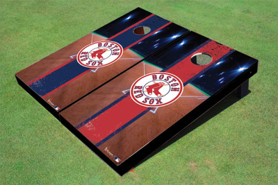 Boston Red Sox Socks Field Long Stripe Alternating Themed Cornhole Boards