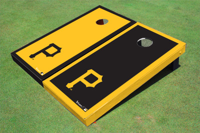Pittsburgh Pirates P Alternating Border Cornhole Boards Pittsburgh Pirates P Alternating Border Cornhole Boards