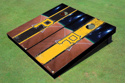Pittsburgh Pirates P Field Long Stripe Alternating Themed Cornhole Boards Pittsburgh Pirates P Field Long Stripe Alternating Themed Cornhole Boards