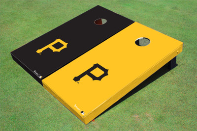 Pittsburgh Pirates P Alternating Solid Cornhole Boards