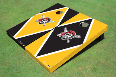 Pittsburgh Pirates Head Alternating Diamond Cornhole Boards Pittsburgh Pirates Head Alternating Diamond Cornhole Boards