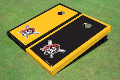 Pittsburgh Pirates Head Alternating Border Cornhole Boards