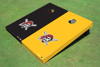 Pittsburgh Pirates Head Alternating Solid Cornhole Boards