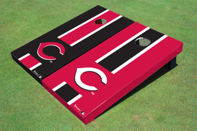 Cincinnati Reds C Alternating Long Stripe Cornhole Boards