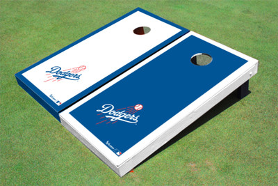 Los Angeles Dodgers Ball Alternating Border Cornhole Boards