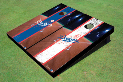 Los Angeles Dodgers Ball Field Long Stripe Alternating Themed Cornhole Boards Los Angeles Dodgers Ball Field Long Stripe Alternating Themed Cornhole Boards
