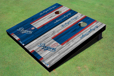Los Angeles Dodgers Ball Alternating Wood Look Long Stripe Custom Cornhole Boards Los Angeles Dodgers Ball Alternating Wood Look Long Stripe Custom Cornhole Boards