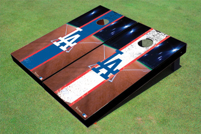 Los Angeles Dodgers LA Field Long Stripe Alternating Themed Cornhole Boards
