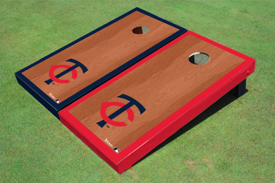 Minnesota Twins TC Rosewood Alternating Border Cornhole Boards