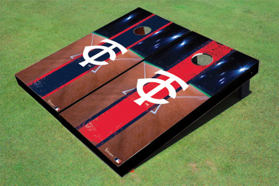 Minnesota Twins TC Field Long Stripe Alternating Themed Cornhole Boards Minnesota Twins TC Field Long Stripe Alternating Themed Cornhole Boards