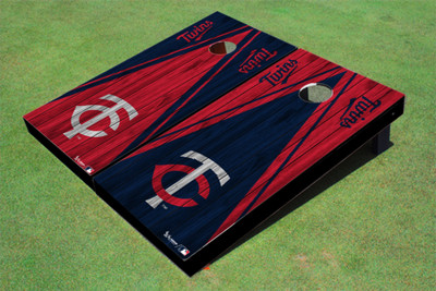Minnesota Twins TC Alternating Wood Look Triangle Cornhole Boards