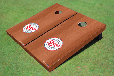 Minnesota Twins Club Solid Rosewood Cornhole Boards