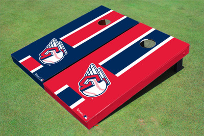 Cleveland Guardians Ball Alternating Long Stripe Cornhole Boards