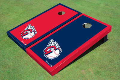 Cleveland Guardians Ball Alternating Border Cornhole Boards